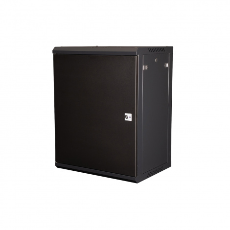Шкаф 19" телекоммуникационный настенный, 15U  769x600х450 мм, дверь металл, черный